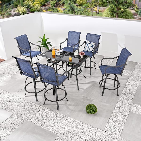 Patio Festival 8-Piece Metal Bar Height Outdoor Dining Set
