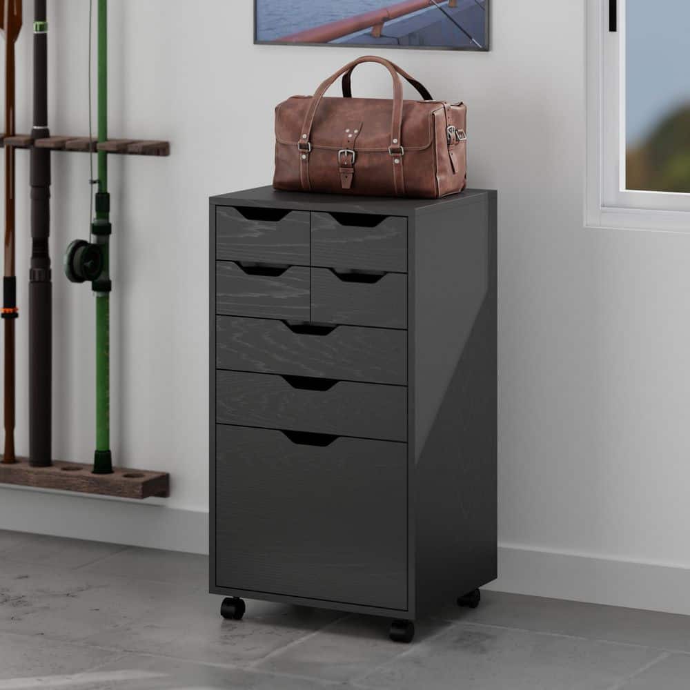 Winsome Wood Halifax Black 35.39 In Tall Mobile Office Storage