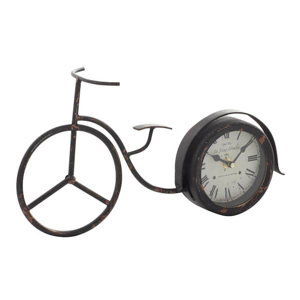 Litton Lane Black Metal Bike Analog Clock