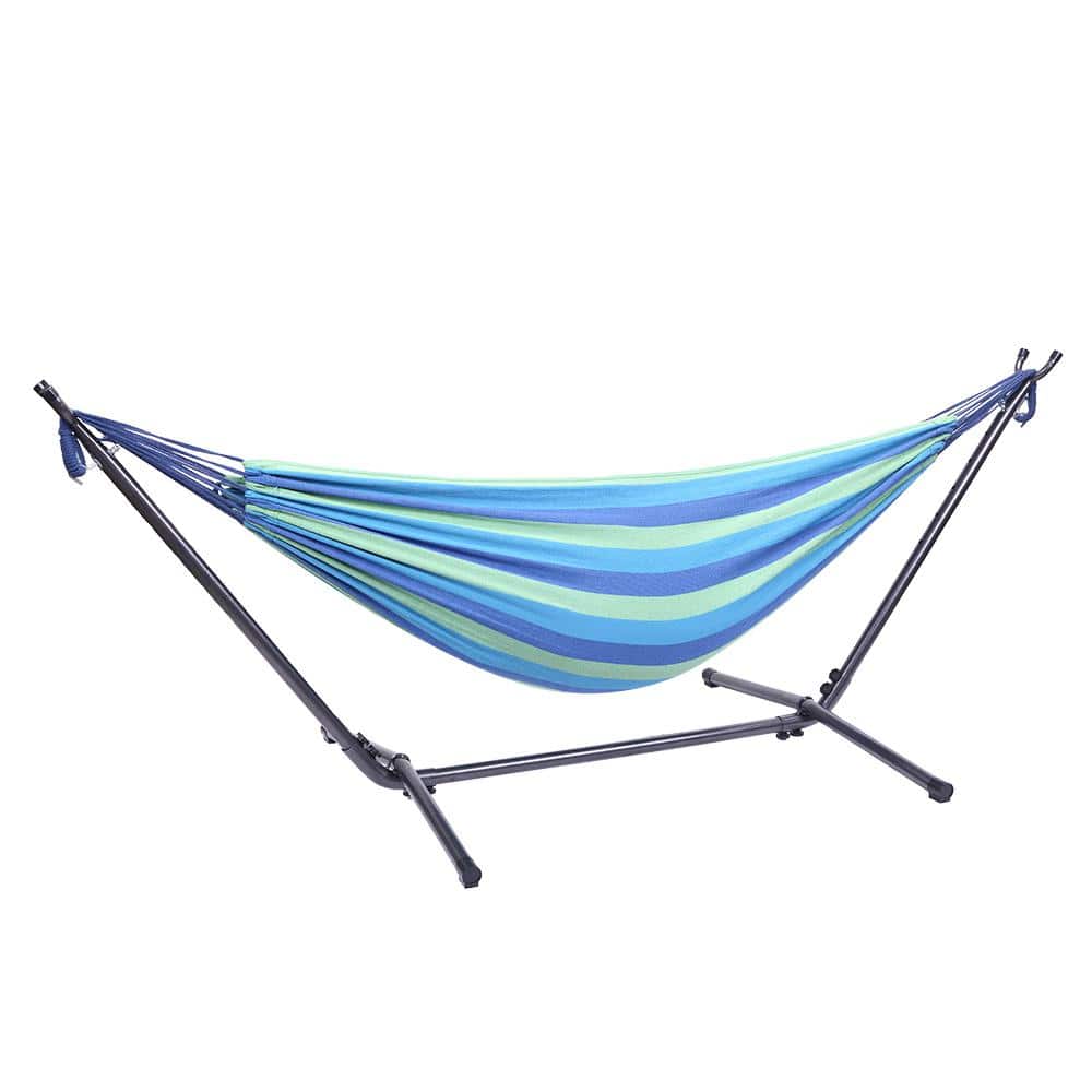 78.74 in. Portable Hammock Bed Hammock with Stand in Multi-Colored