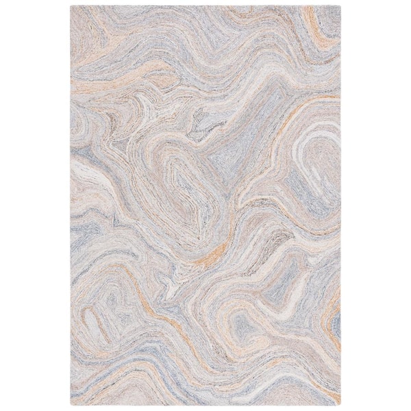 SAFAVIEH Abstract Gray/Brown 6 ft. x 6 ft. Abstract Gray/Brown Eclectic Square Area Rug
