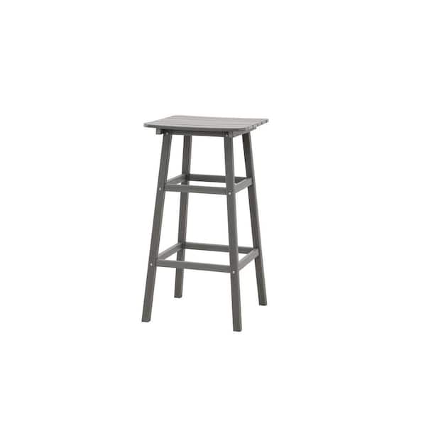 Zeus & Ruta Gray Metal Patio Outdoor Bar Table for Spas, Cafes, Swimming Areas