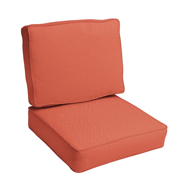 SORRA HOME 25 x 23 Deep Seating Indoor/Outdoor Cushion Chair Set in Sunbrella Canvas Persimmon