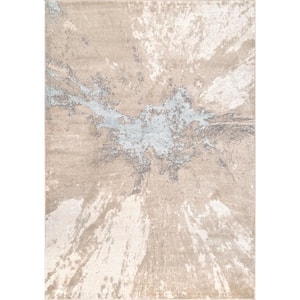 Cyn Modern Abstract Beige 5 ft. x 8 ft. Area Rug
