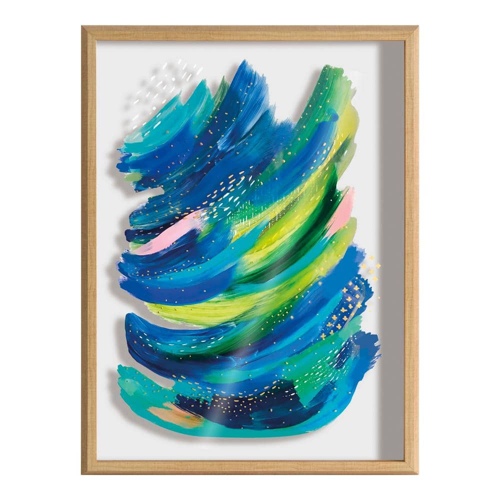 24" x 18" Colorful Abstract Glass Framed Wall Art