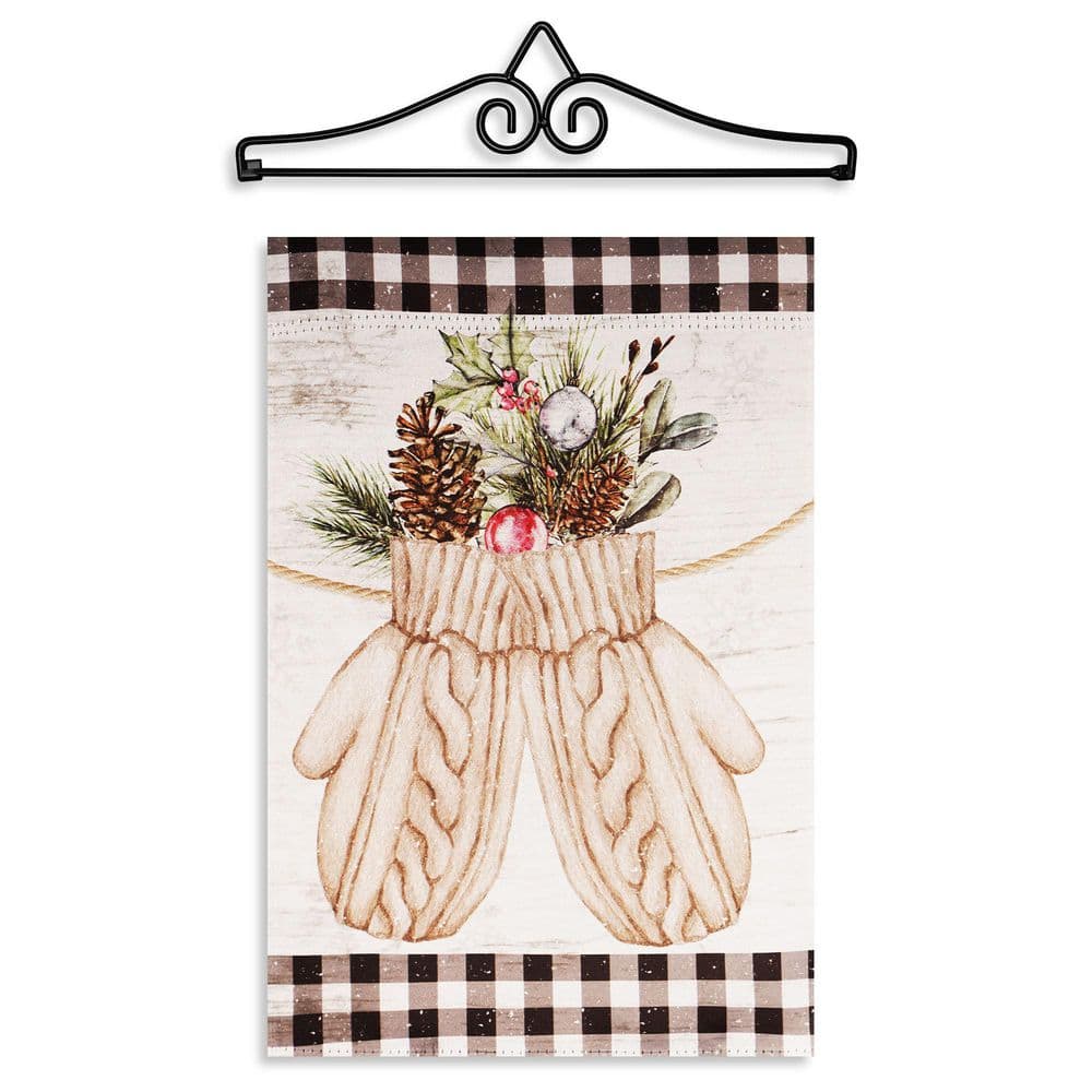 1 ft. x 1.5 ft. Polyester Mittens with Evergreen Arrangement 2-Sided Garden Flag with 1.2 ft. Black Iron Hanger price history on PriceWatchPro