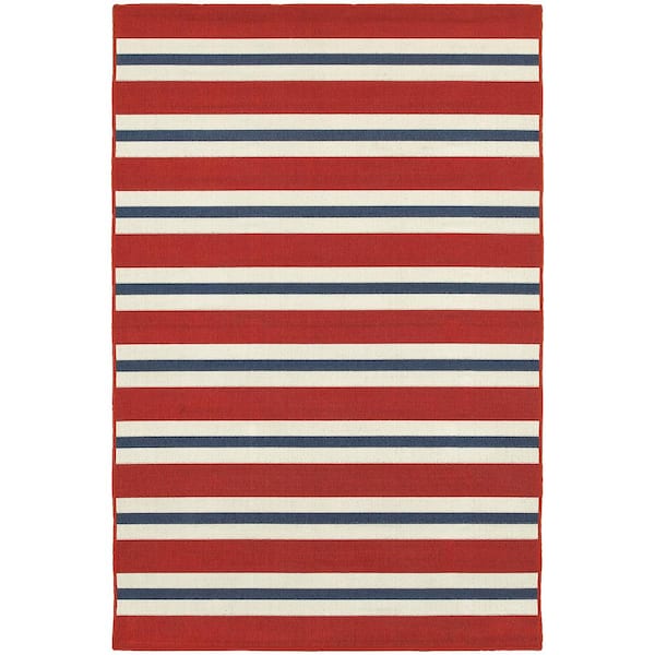 Home Decorators Collection Carlton Red 4 ft. x 6 ft. Indoor/Outdoor Patio Area Rug