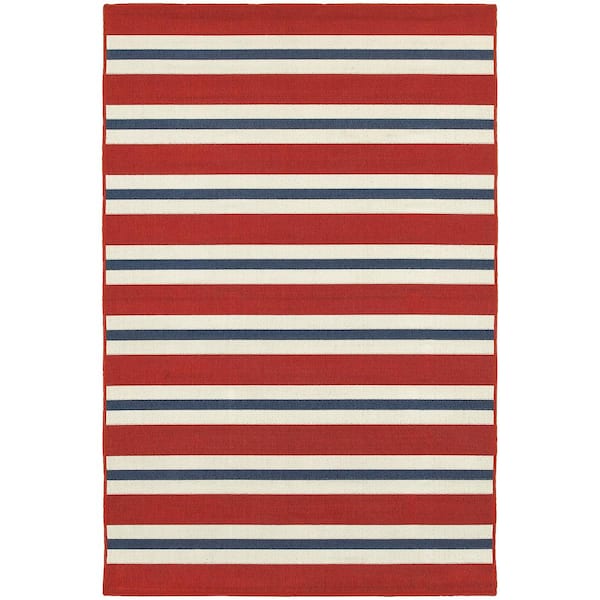 Carlton Red 7 ft. x 10 ft. Indoor/Outdoor Patio Area Rug