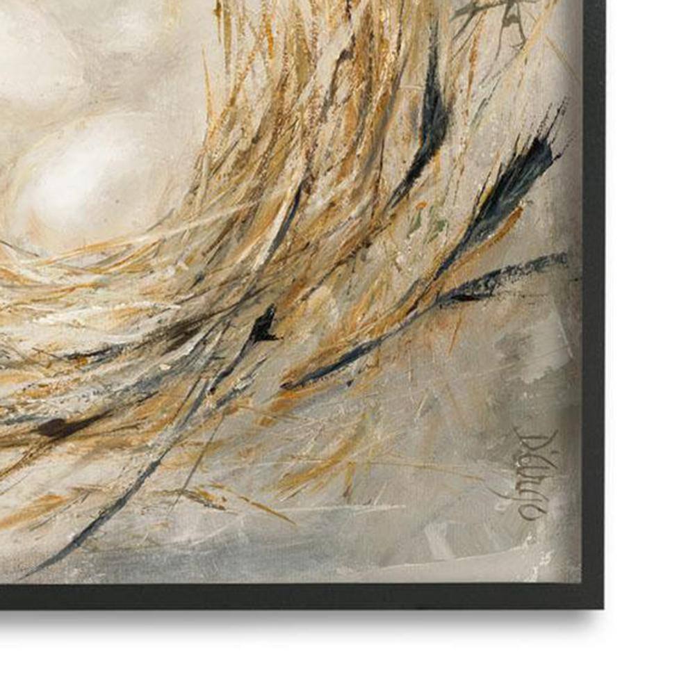 Abstract Beige and White Bird Nest Canvas Print