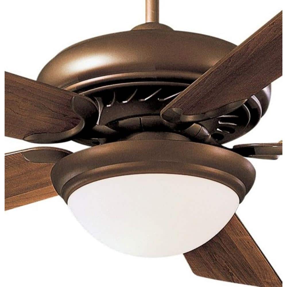 52" Oil Rubbed Bronze Ceiling Fan with Opal Glass Light and Remote