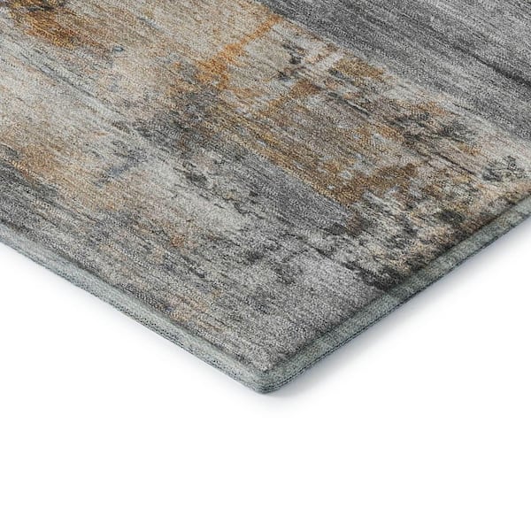 Mayfield Premium Machine Washable Abstract AMF2146 Gray 2 ft. x 3 ft. Accent Rug