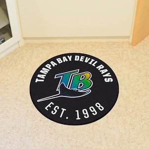 Tampa Bay Devil Rays Black 2 ft. x 2 ft. Round Area Rug