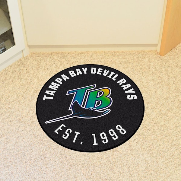 Tampa Bay Devil Rays Black 2 ft. x 2 ft. Round Area Rug