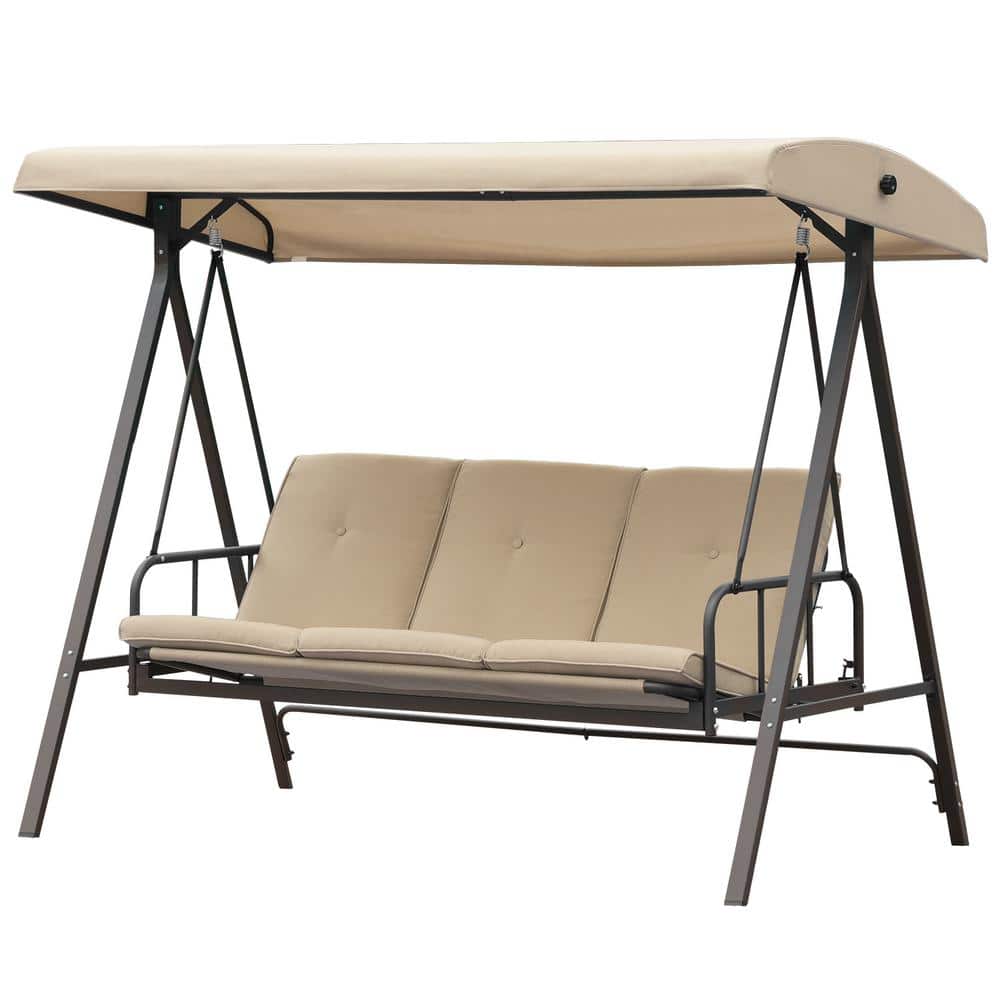 Aoodor 3Seat Patio Swing with Canopy 800052BN The Home Depot