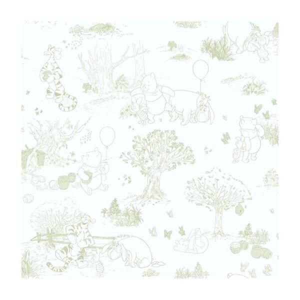 York Wallcoverings Pooh & Friends Toile Wallpaper