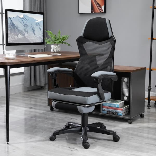Vinsetto Grey, Ergonomic Home Office Chair High Back Armchair
