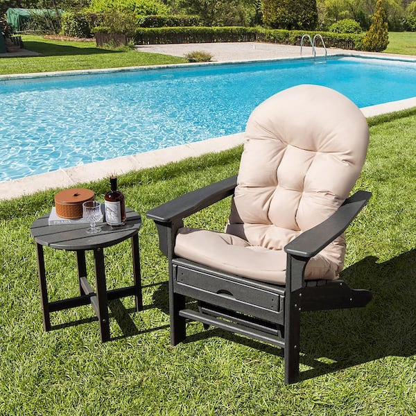 23 in. x 32 in. Outdoor Adirondack Chair Cushion High Back Fade Resistant 5 in. Seat Pad Outdoor Beige