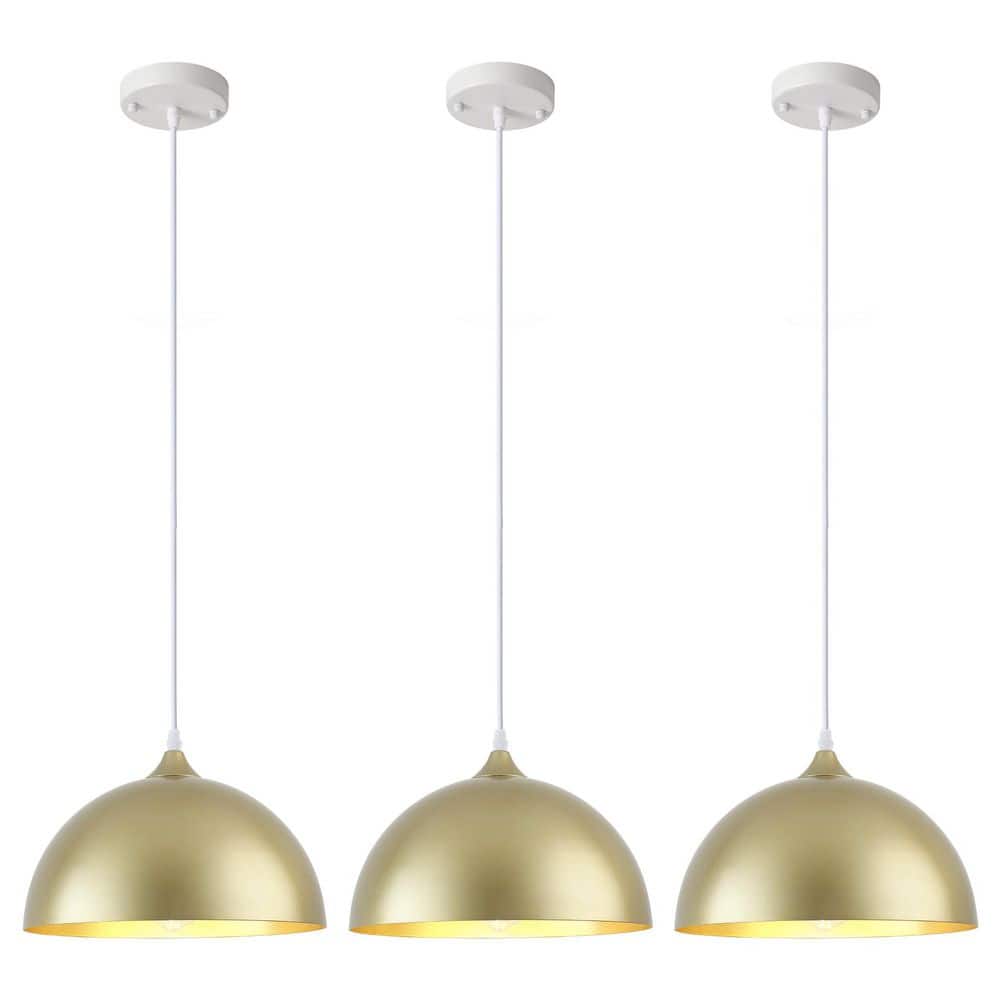 3-Light Gold Pendant Light with Metal Shade, Adjustable Dome Pendant Lighting Fixtures price history on PriceWatchPro