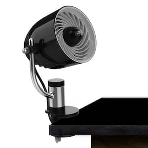 Pivot Clip 4 in. Personal Fan Air Circulator with Multi-Surface Mount in Black