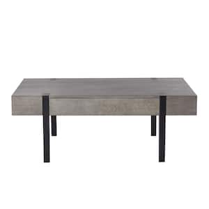 Carter 47.2 in. Gray Square Wood Coffee Table with Drawers