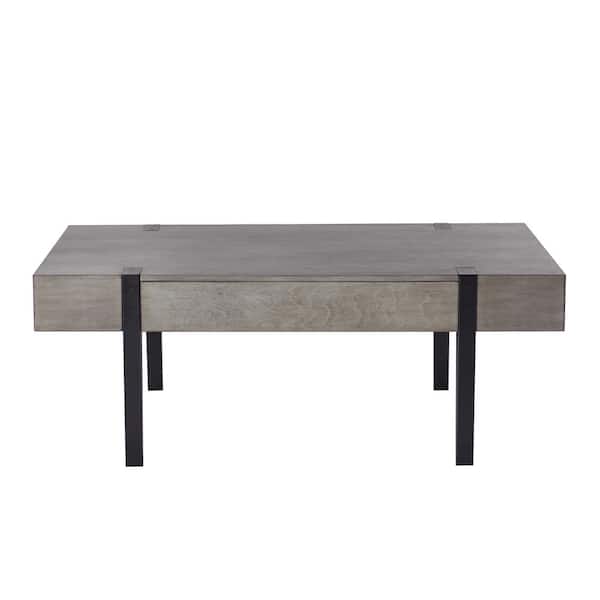 DEVON & CLAIRE Carter 47.2 in. Gray Square Wood Coffee Table with Drawers