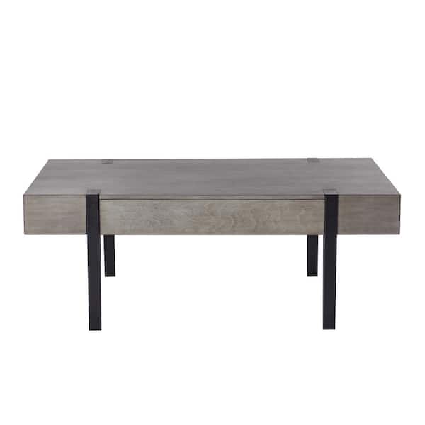 DEVON & CLAIRE Carter 47 in. Gray Square Wood Coffee Table with Drawers