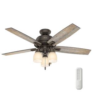 Donegan 52 in. Indoor Onyx Bengal Ceiling Fan With LED Light Kit and Remote