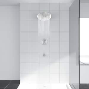 Single-Handle 1-Spray Wall Mounted 10 in. Shower Heads with Tub and Shower Faucet in Brushed Nickel (Valve Included)