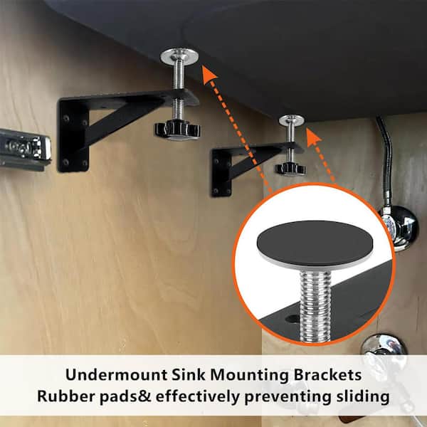 Numhew Undermount Sink Brackets 4-Pack - Adjustable Rust-Resistant Support Kit