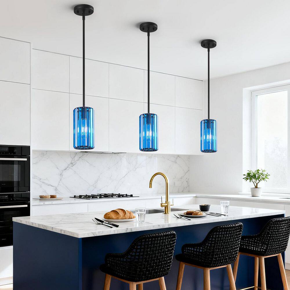 HomeLighting 40W 3-Light DarkBlue Modern Pendant Light Mini Crystal Adjustable Light Fixture for Kitchen, 3Pack price history on PriceWatchPro