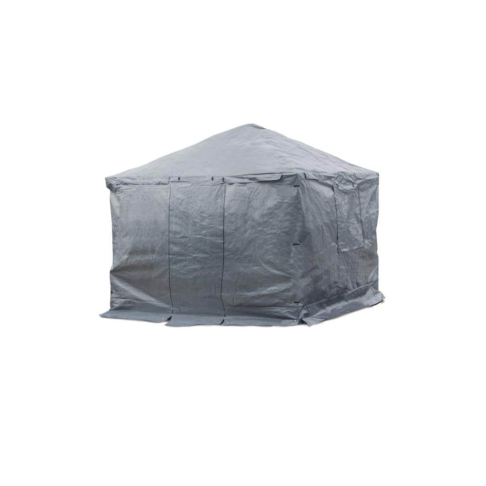 Sojag 12 ft. x 16 ft. Universal Grey Winter Cover For Gazebos 135-9166514 -  The Home Depot