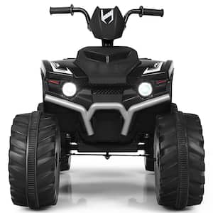 12-Volt Electric 13.5 in. Kids Quad ATV Ride On Car with LED Lights and Black
