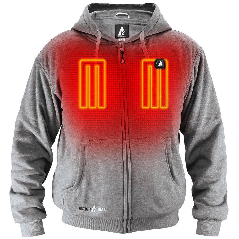 Unisex Medium Grey Cotton Long Sleeved 5-Volt Heated Hoody price history on PriceWatchPro