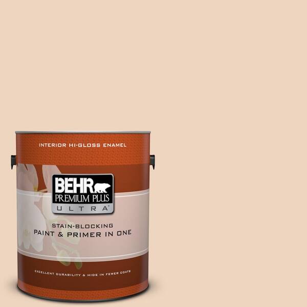 BEHR Premium Plus Ultra 1 gal. #PPU4-10 Porcelain Skin Hi-Gloss Enamel Interior Paint and Primer in One