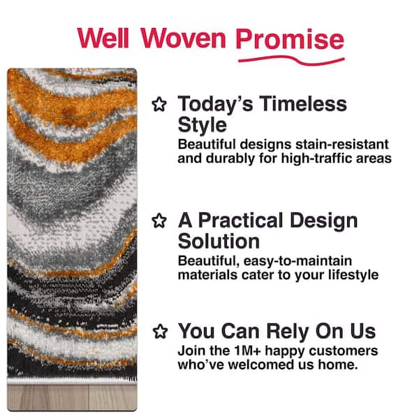 Fairmont Warren Grey 9 ft. 3 in. x 12 ft. 6 in. Retro Glam Abstract Area Rug