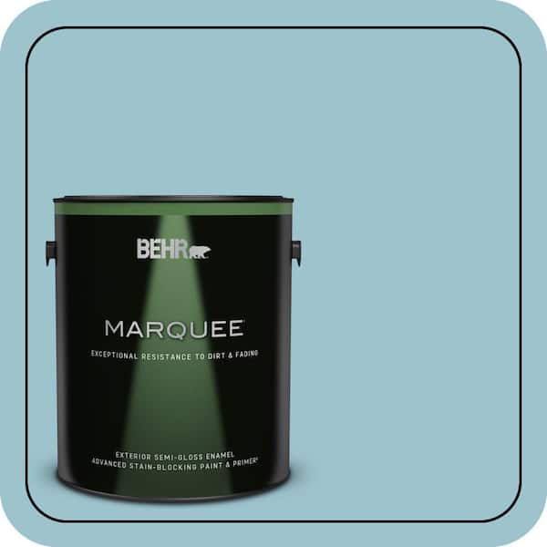 BEHR MARQUEE 1 gal. #ICC-99 Alluring Blue Semi-Gloss Enamel Exterior Paint & Primer