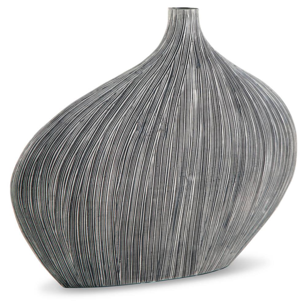Gray Asymmetrical Curved Polyresin Table Vase
