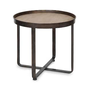 Zabel 22.50 in. Natural Round Wood End Table