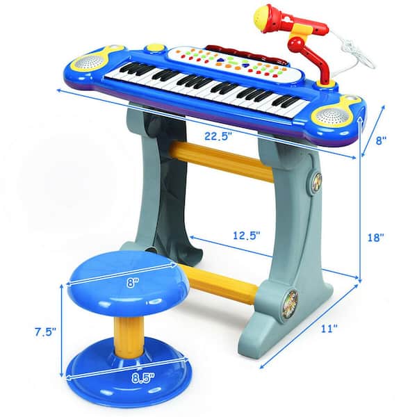 Gymax 37 Key Electronic Keyboard Kids Toy Piano MP3 Input with