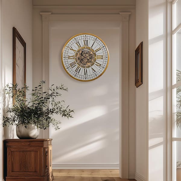 Golden Gears Antique Gold Wall Clock