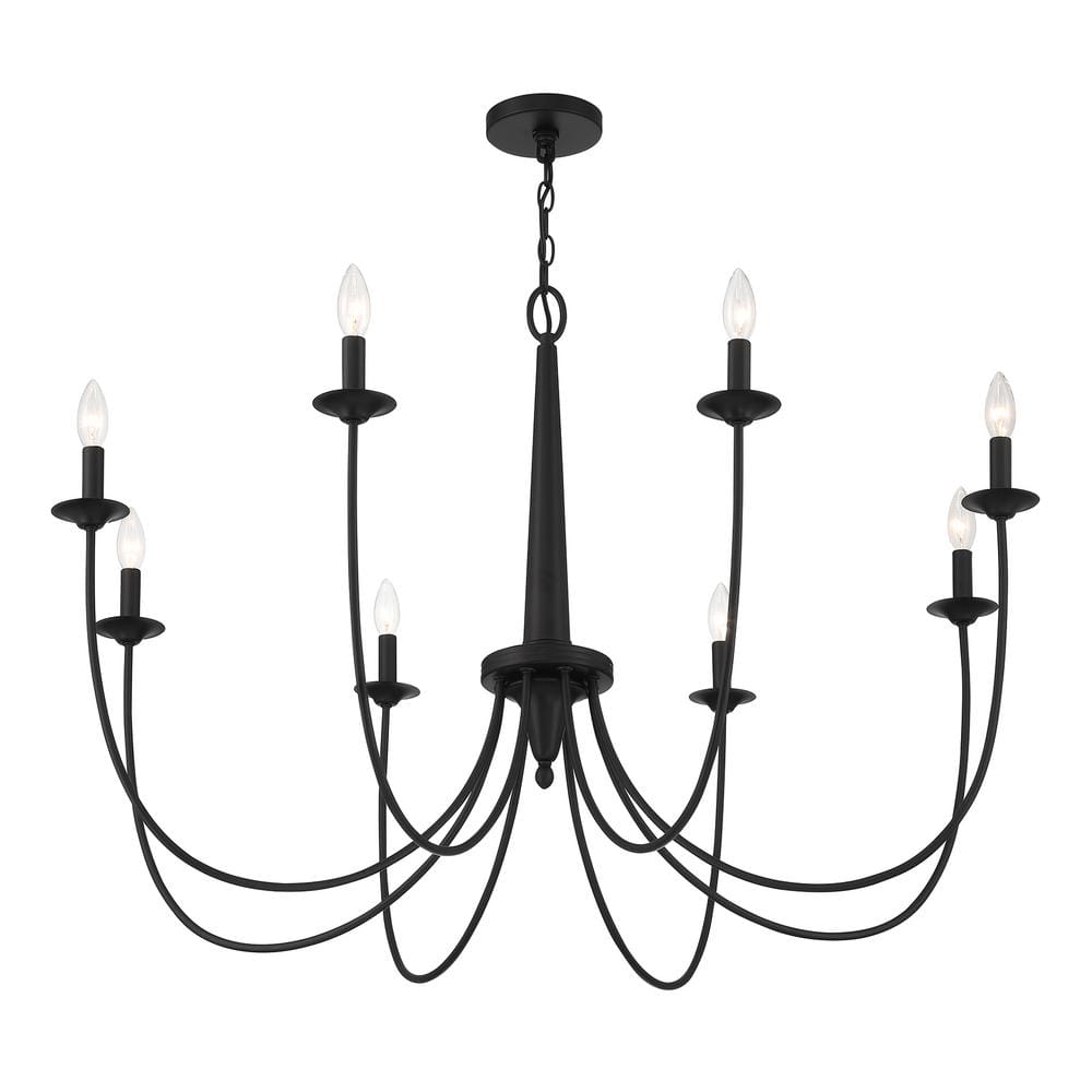 Savoy House Stonecrest Matte Black 8-Light Candle Chandelier