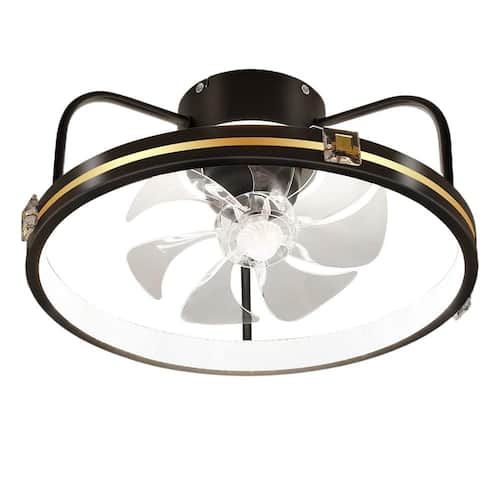 19.6 in. LED Indoor Black Smart Ceiling Fan with Remote Lighting