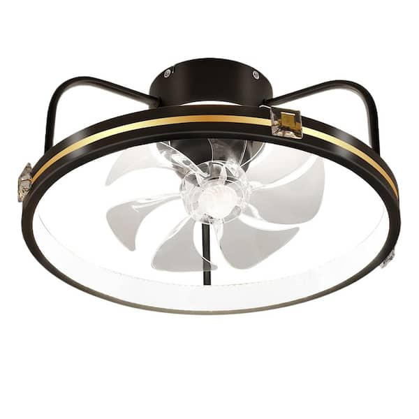 HKMGT 19.6 in. LED Indoor Black Smart Ceiling Fan with Remote