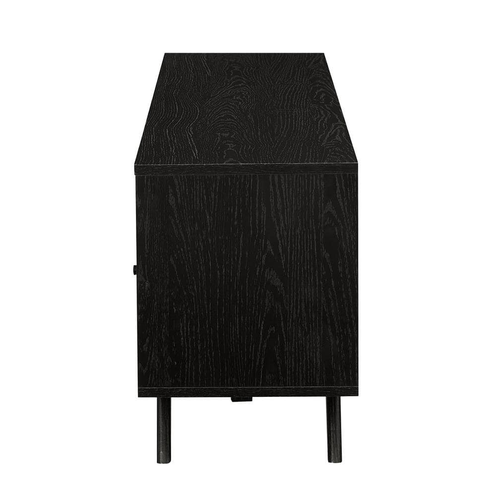 Natural Wood and Black Metal Modern End Table with Drawer