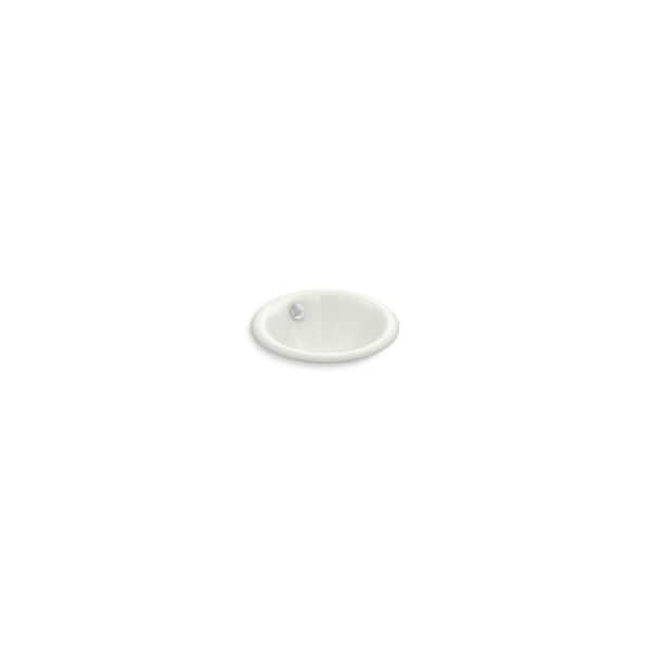 KOHLER Iron Plains Round 12 in. Drop-In/Under-Mount Cast Iron Bathroom Sink in Dune