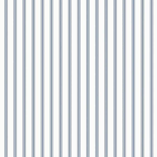 Graham & Brown Laura Ashley Farnworth Stripe Smoke Blue Wallpaper Sample
