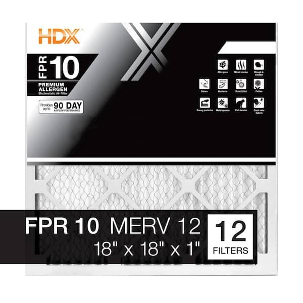 18 in. x 18 in. x 1 in. Premium Pleated Air Filter FPR 10, MERV 12 (12-Pack)