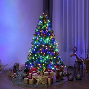 5 ft. Pre-Lit LED Full Artificial Christmas Tree with 150 Multi-Color Lights and Metal Stand