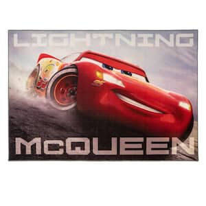 Lightning McQueen Multi-Colored 5 ft. x 7 ft. Indoor Juvenile Area Rug
