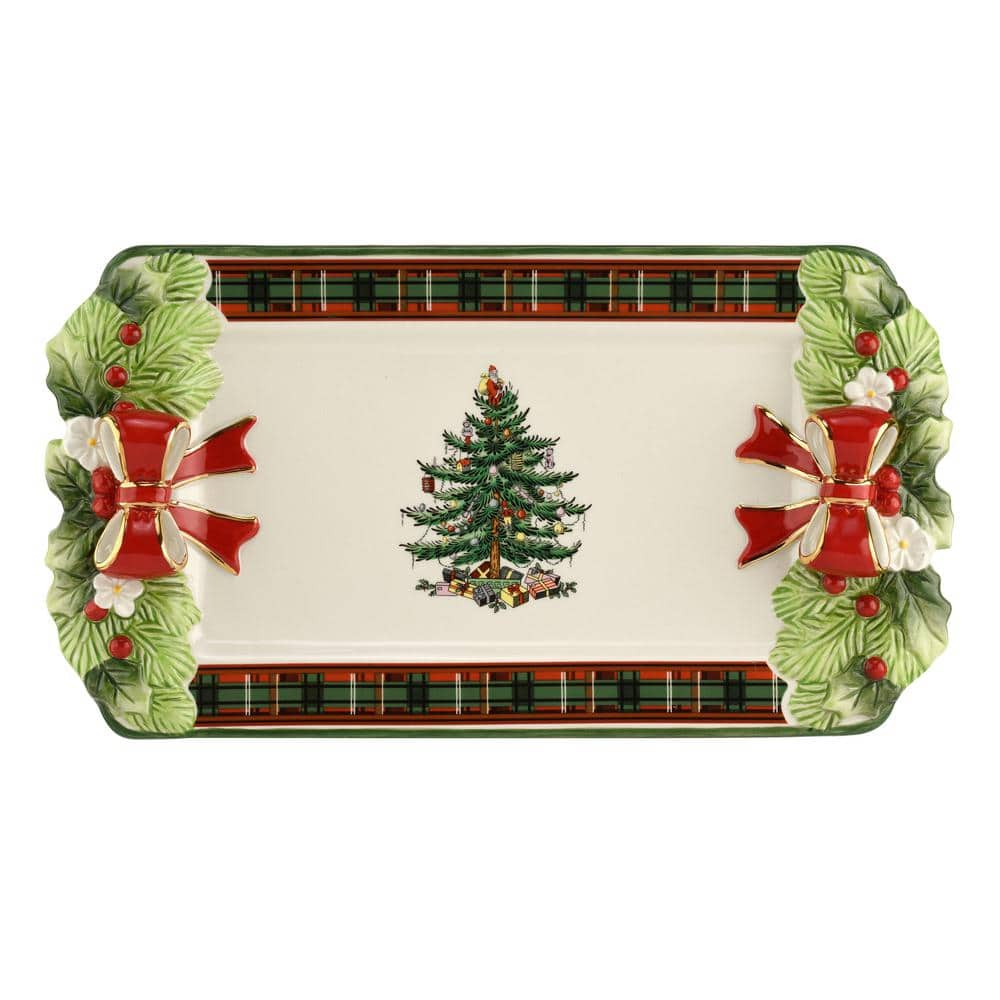 Spode Christmas Tree Tartan Pot Holder & Oven Mitt